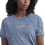 'Mom Life' Embroidered Denim T-Shirt